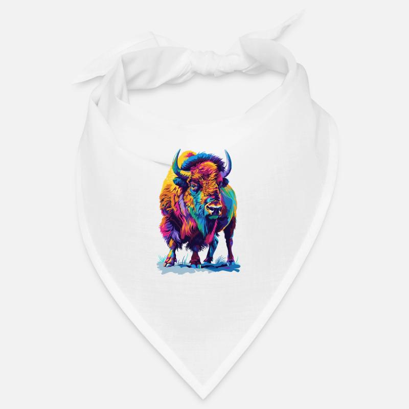 Bunter Bison Abstrakte Tierkunst Wildnis Bandana