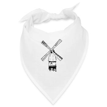 Vintage nostalgische Windmühle - Bandana - Weiß - Vorne