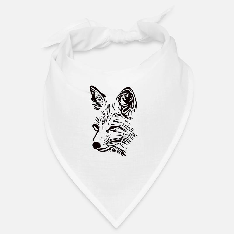 Fox Portrait Drawing Bandana