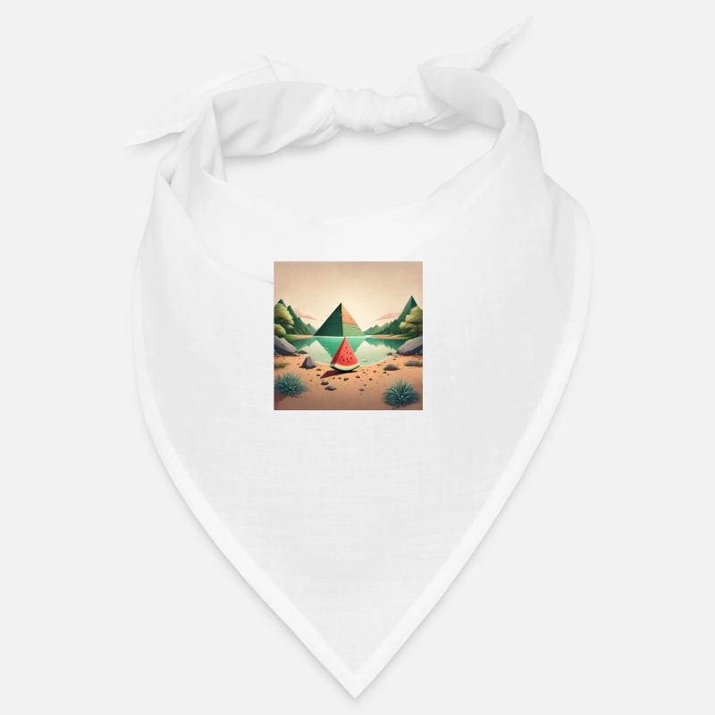 Melone mit Pyramide - Bandana - Weiß