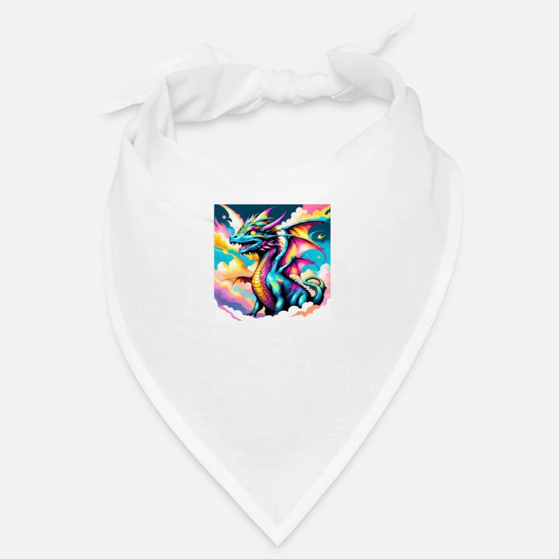 Drache mit Regenbogen - Bandana - Weiß