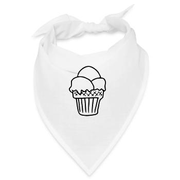 Emoji Eiscreme Skizze Eis Sticker - Bandana - Weiß - Vorne