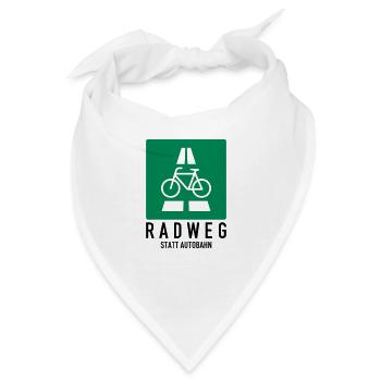RADWEG STATT AUTOBAHN FAHRRADSCHILD - Bandana - Weiß - Vorne