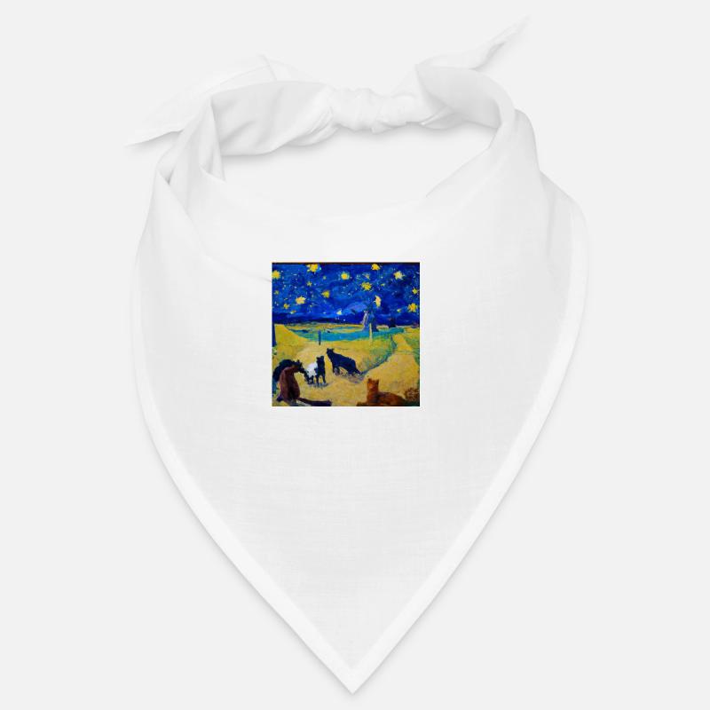 Les chats dans la nuit étoilée de van Gogh Bandana
