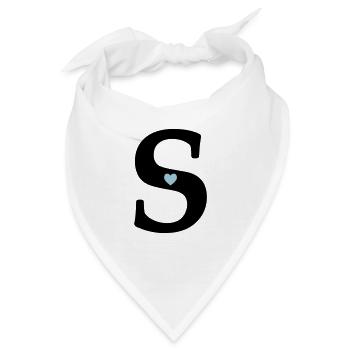 Buchstabe S Anfangsbuchstabe - Bandana - Weiß - Vorne