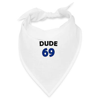 Dude 69 (Trikotoptik) - Bandana - Weiß - Vorne