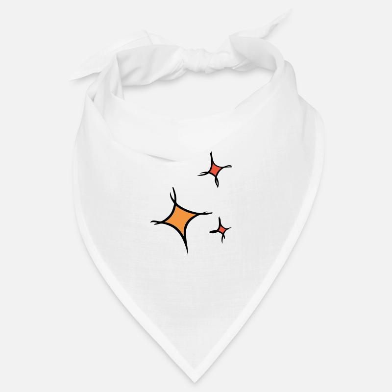Asterisk. Three colorful stars, hand-drawn. Bandana