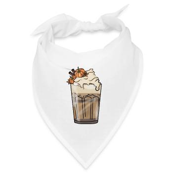 Kürbis Latte Macchiato - Pumpkin Spice Latte - Bandana - Weiß - Vorne