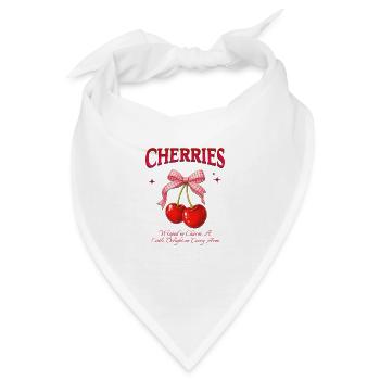 Cherries Bow Charm Design - Bandana - Weiß - Vorne