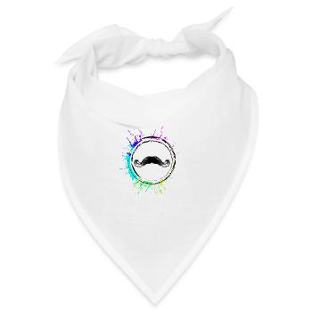 Schnurrbart symbol - Bandana - Weiß - Vorne
