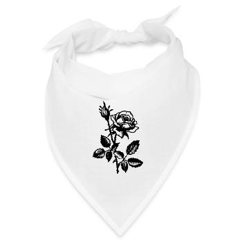 Rose Blume - Bandana - Weiß - Vorne