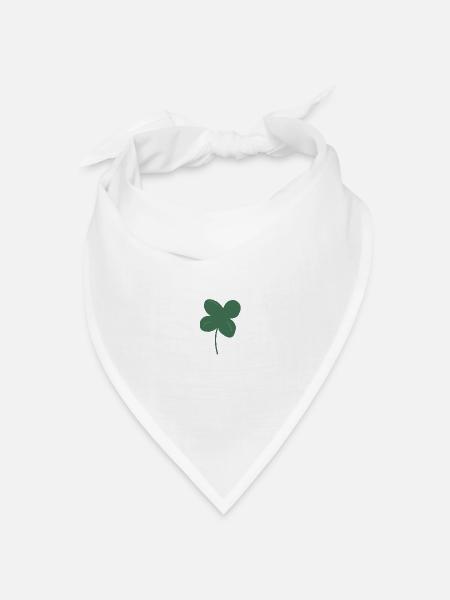 Trèfle porte-bonheur - Bandana - blanc