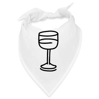 Weinglas - line - Bandana - Weiß - Vorne