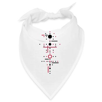Punkte und Linien - Bandana - Weiß - Vorne