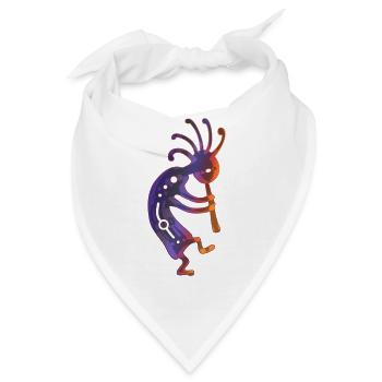 Indianischer Flötenspieler Kokopelli - Bandana - Weiß - Vorne