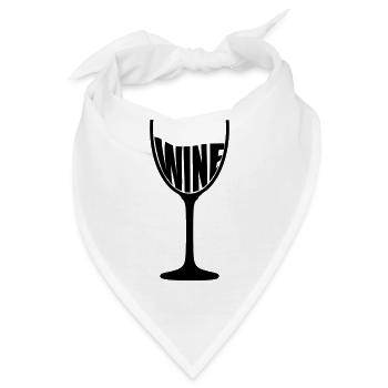 Weinglas Wein Wine Glas Weinchen Rotwein Rebe - Bandana - Weiß - Vorne