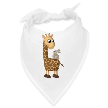 Glückliche Comic Giraffe - Bandana - Weiß - Vorne