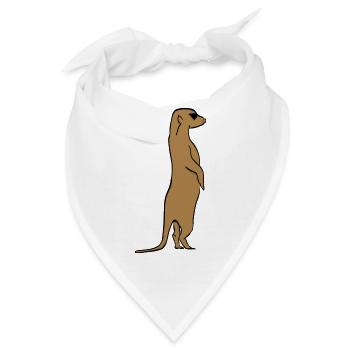 Erdmännchen - Bandana - Weiß - Vorne