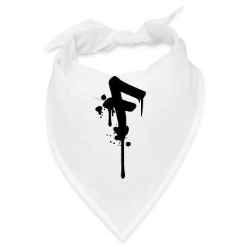 F Graffiti Tropfen Farbklex Spray - Bandana - Weiß - Vorne