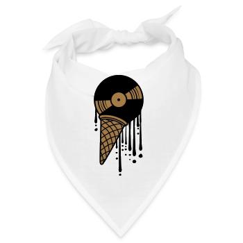 vinyl eis schmelzen tropfen graffiti kugel platte - Bandana - Weiß - Vorne