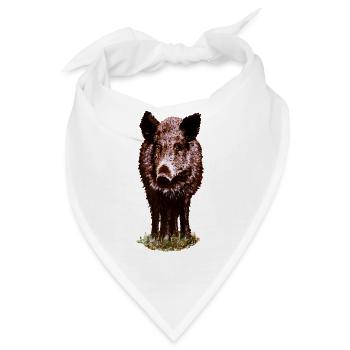 Wildschwein - Bandana - Weiß - Vorne