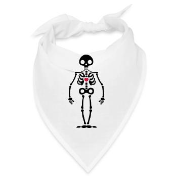 Skelett - Bandana - Weiß - Vorne