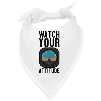 Watch Your Attitude - Bandana - Weiß - Vorne