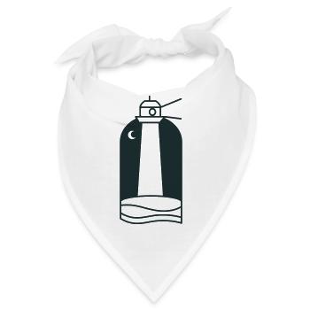 Nachtleuchtturm mit Mondsichel - Bandana - Weiß - Vorne