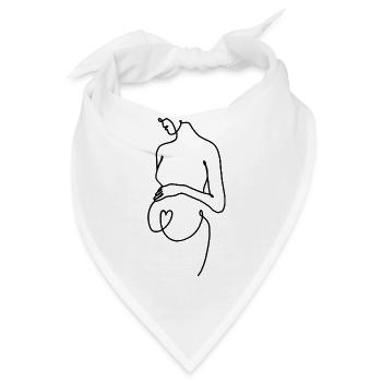 Lineart schwangere Frau - Bandana - Weiß - Vorne