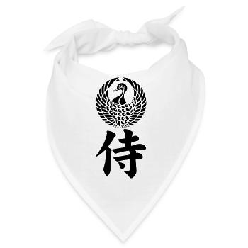 Samurai-Emblem des Mori-Clans (schwarz) - Bandana - Weiß - Vorne
