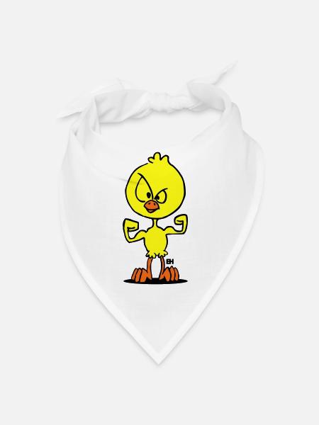 Defiant Duck Cartoon Illustration - Bandana - white