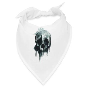 Düsterer Aquarell Totenkopf - Bandana - Weiß - Vorne
