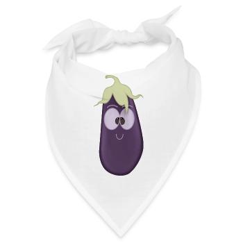 Aubergine - Bandana - Weiß - Vorne