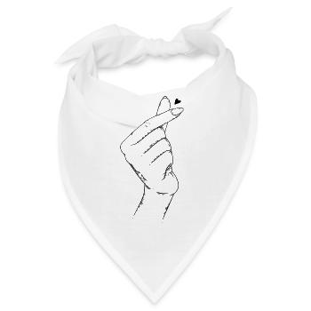 Korean Heart - Bandana - Weiß - Vorne