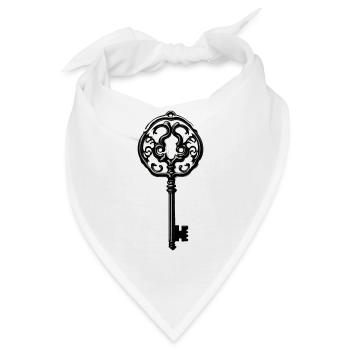 Schlüssel / Schloss / verschlossen / Sicherheit - Bandana - Weiß - Vorne