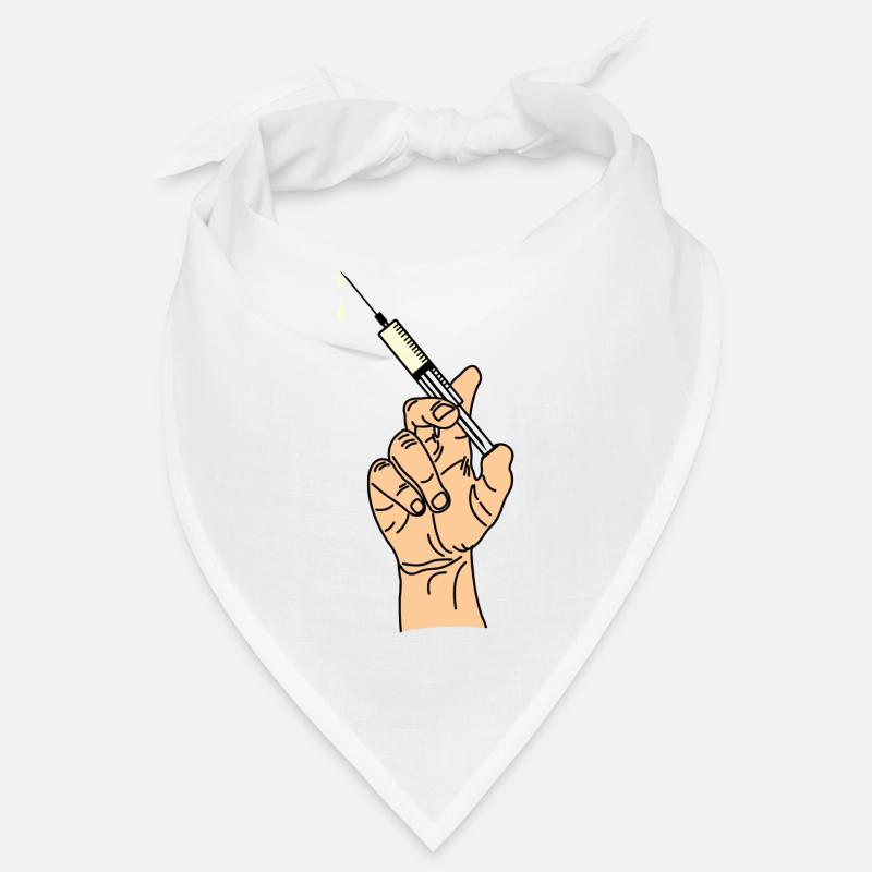 Main avec seringue d’évacuation 5 Bandana