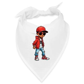 Cooler Cartoon-Teenager - Bandana - Weiß - Vorne