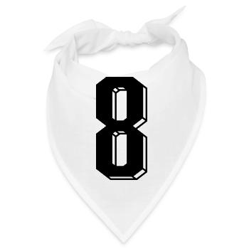 Nummer 8 - Zahl ACHT Trikotnummer 8 Jahre - Bandana - Weiß - Vorne
