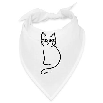 Katze Katzen Kätzchen Haustiere Haustier - Bandana - Weiß - Vorne