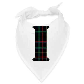 Monogramm i schottischer Tartan - Bandana - Weiß - Vorne
