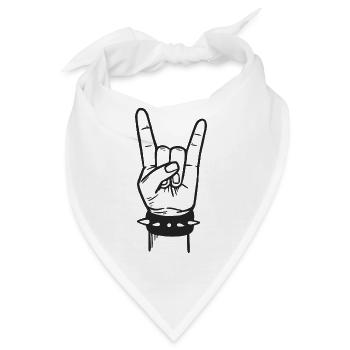 Metal-Metal-Musik-Zeichenhörner - Bandana - Weiß - Vorne