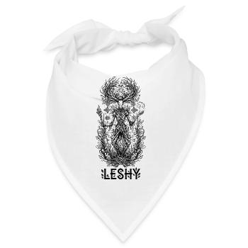 Leshy-Kunstwerk des slawischen Waldgeistes - Bandana - Weiß - Vorne