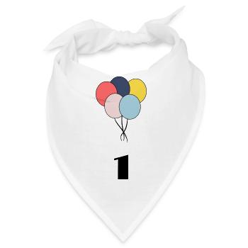 1. 1 Jahr. 1. JUBILÄUM. 1-JAHRESJUBILÄUM. - Bandana - Weiß - Vorne
