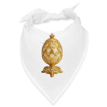 Goldene Fabergé-Eierkunst - Bandana - Weiß - Vorne