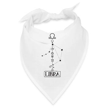 Libra - Waage Sternzeichen - schwarz - Bandana - Weiß - Vorne