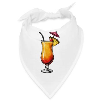 Tropischer Cocktail mit Ananas und Kirsch - Bandana - Weiß - Vorne
