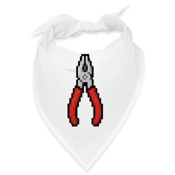 Pixel Zange Retro - Bandana - Weiß - Vorne