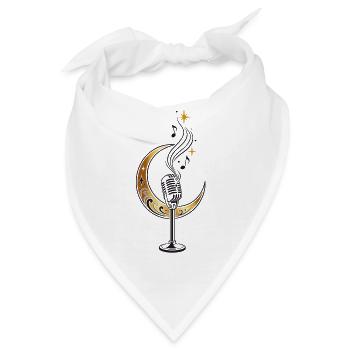 Vintage Mikrofon mit Mondsichel – Musik - Bandana - Weiß - Vorne