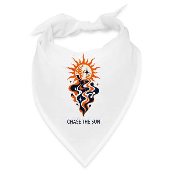 CHASE THE SUN – Abstraktes Sonnen Design - Bandana - Weiß - Vorne