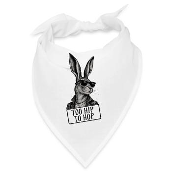 Too Hip to Hop – Cooler Hase mit Sonnenbrille - Bandana - Weiß - Vorne
